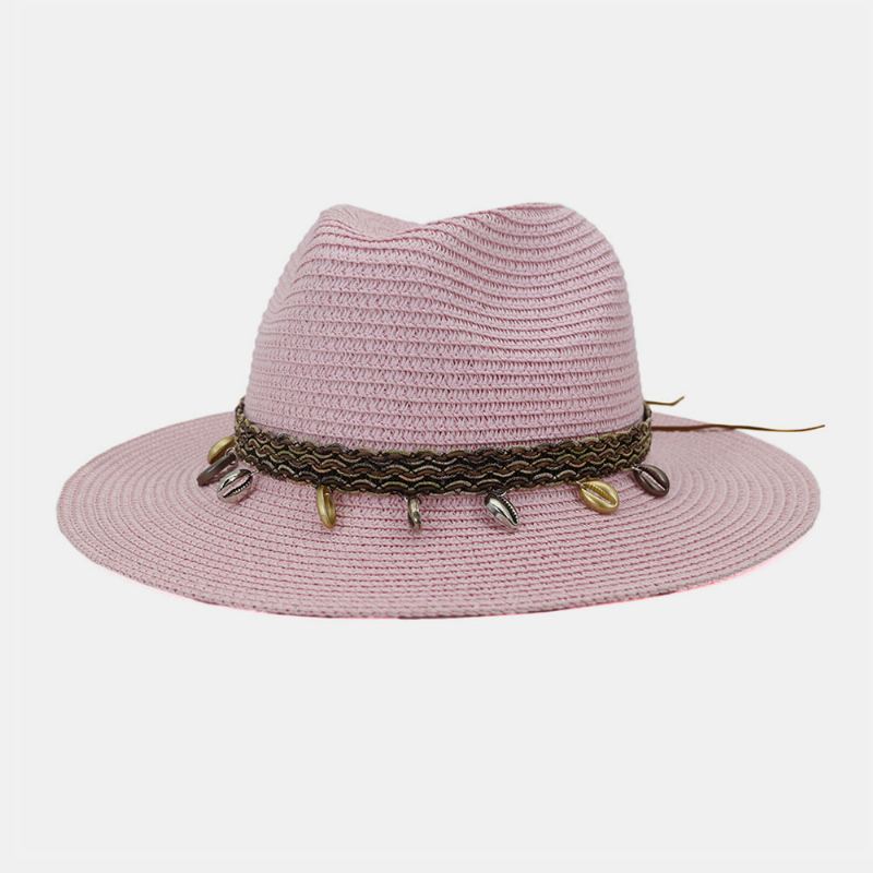 Unisex Solcreme Rejse Strand Solhat Elegant Seaside Bred Skygge Jazzhat Stråhat