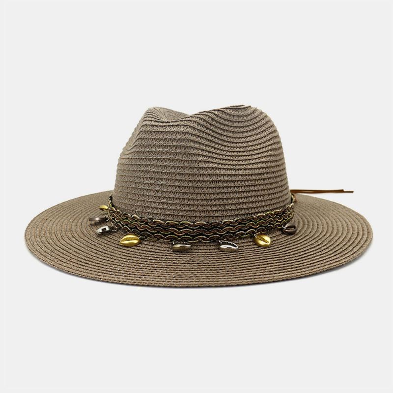 Unisex Solcreme Rejse Strand Solhat Elegant Seaside Bred Skygge Jazzhat Stråhat