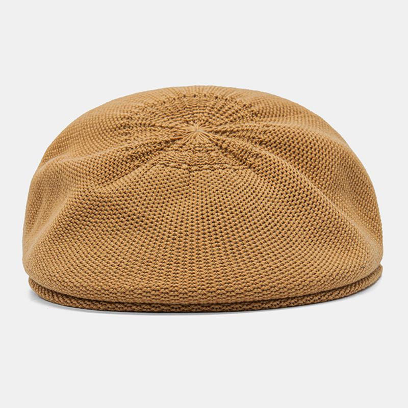 Unisex Strikket Massivt Brev Broderet Anti-slid Vintage Åndbar Baret Flad Kasket