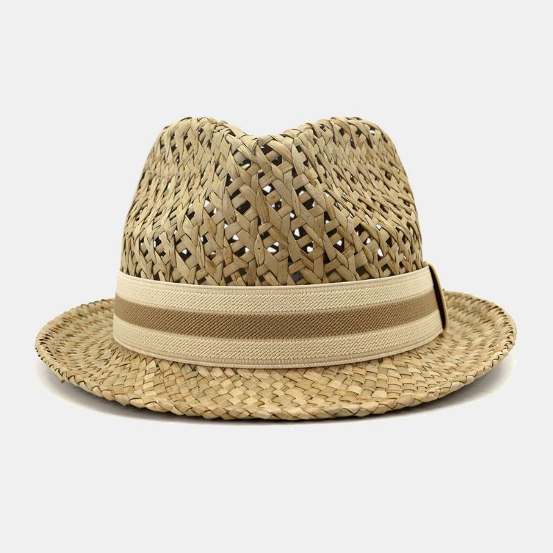 Unisex Sunscreen Travel Beach Sun Hat Elegant Seaside Jazz Hat Stråhat