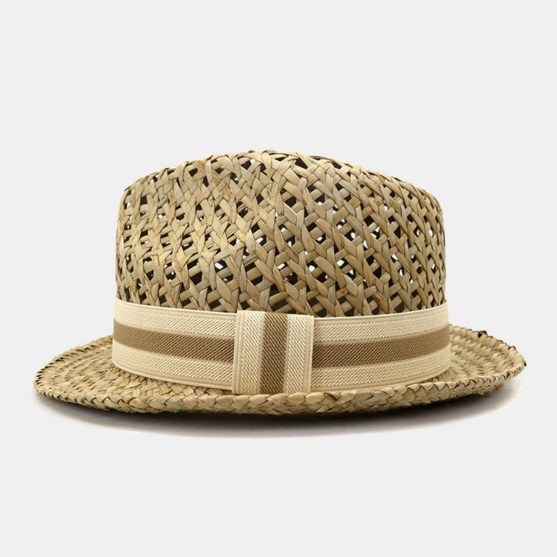 Unisex Sunscreen Travel Beach Sun Hat Elegant Seaside Jazz Hat Stråhat