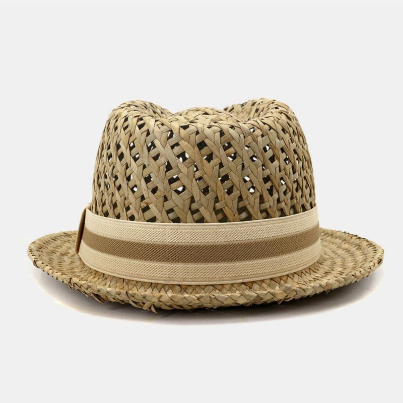 Unisex Sunscreen Travel Beach Sun Hat Elegant Seaside Jazz Hat Stråhat