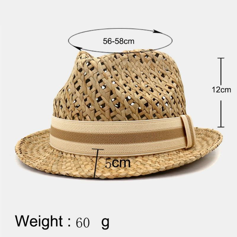 Unisex Sunscreen Travel Beach Sun Hat Elegant Seaside Jazz Hat Stråhat