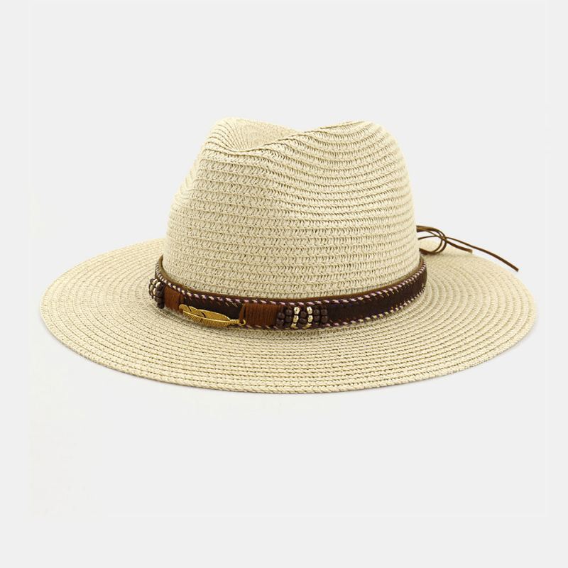 Unisex Sunscreen Travel Beach Sun Hat Elegant Seaside Jazz Hat Stråhat