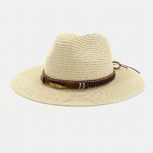 Unisex Sunscreen Travel Beach Sun Hat Elegant Seaside Jazz Hat Stråhat
