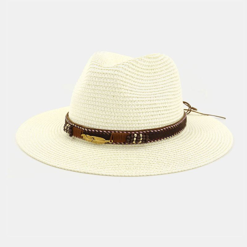 Unisex Sunscreen Travel Beach Sun Hat Elegant Seaside Jazz Hat Stråhat