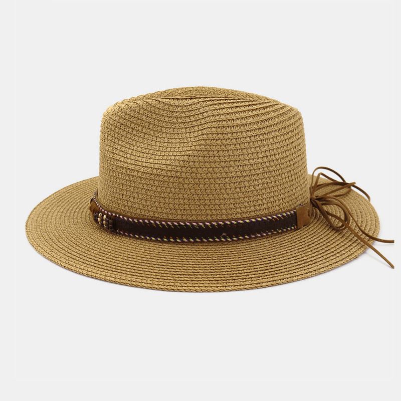 Unisex Sunscreen Travel Beach Sun Hat Elegant Seaside Jazz Hat Stråhat