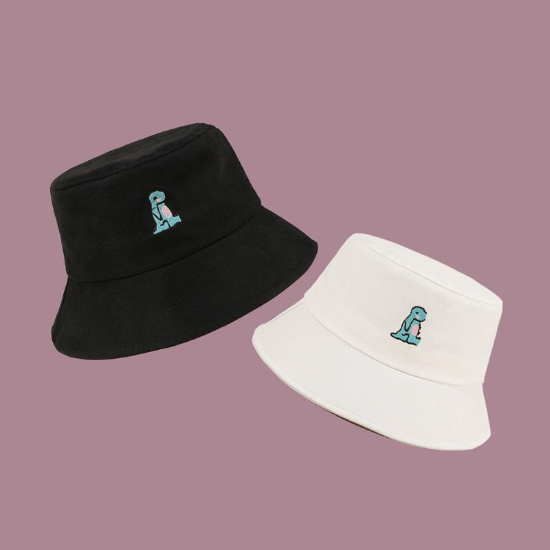 Unisex Tegneserie Lille Dinosaur Broderi Solhat Udendørs Casual Sunshade Bucket Hat