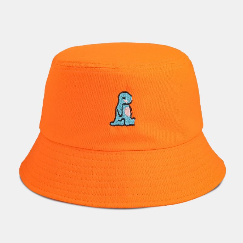 Unisex Tegneserie Lille Dinosaur Broderi Solhat Udendørs Casual Sunshade Bucket Hat