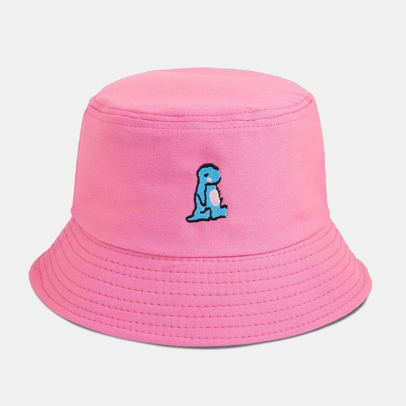 Unisex Tegneserie Lille Dinosaur Broderi Solhat Udendørs Casual Sunshade Bucket Hat