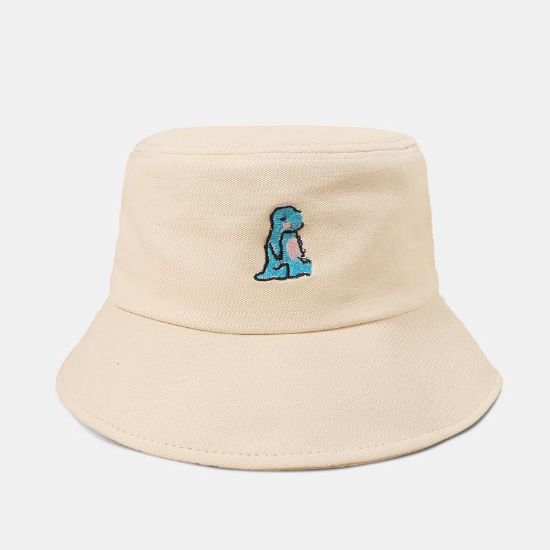 Unisex Tegneserie Lille Dinosaur Broderi Solhat Udendørs Casual Sunshade Bucket Hat