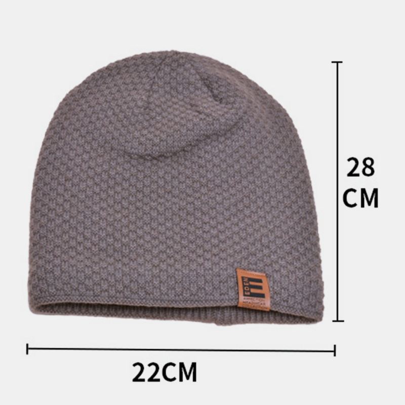 Unisex Uld Plus Fløjl Tyk Vinter Hold Varmen Udendørs Casual Brief Ulden Hat Beanie