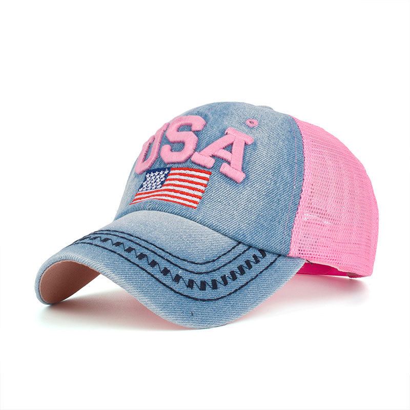 Unisex Vintage Patriotisk Baseballkasket Stilfuld Nødlidende Amerikansk Flaghat