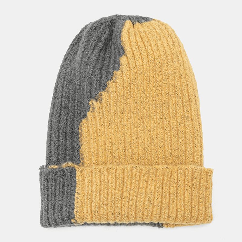 Unisex Vinterfarvematchende Enkel Strikhue Udendørs Casual All-match Elastik Ørebeskyttelse Varm Beanie Hat