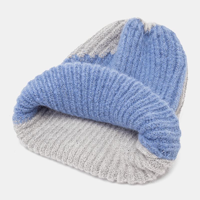 Unisex Vinterfarvematchende Enkel Strikhue Udendørs Casual All-match Elastik Ørebeskyttelse Varm Beanie Hat