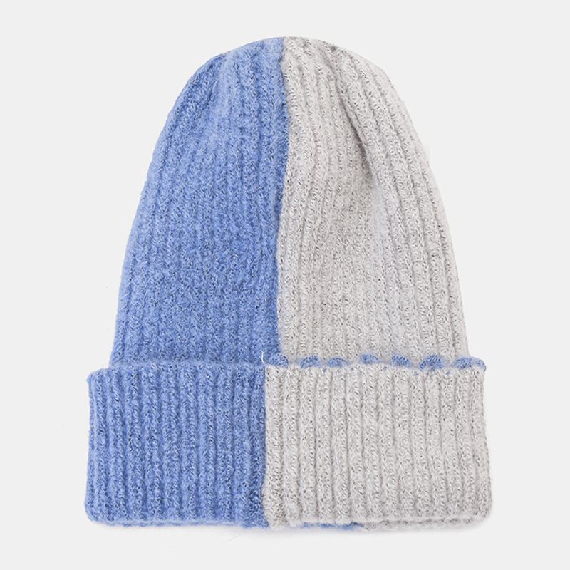 Unisex Vinterfarvematchende Enkel Strikhue Udendørs Casual All-match Elastik Ørebeskyttelse Varm Beanie Hat