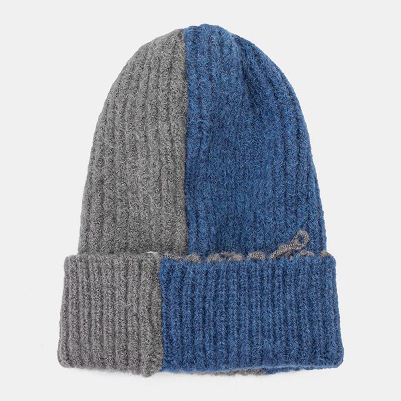 Unisex Vinterfarvematchende Enkel Strikhue Udendørs Casual All-match Elastik Ørebeskyttelse Varm Beanie Hat