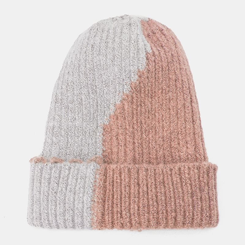 Unisex Vinterfarvematchende Enkel Strikhue Udendørs Casual All-match Elastik Ørebeskyttelse Varm Beanie Hat