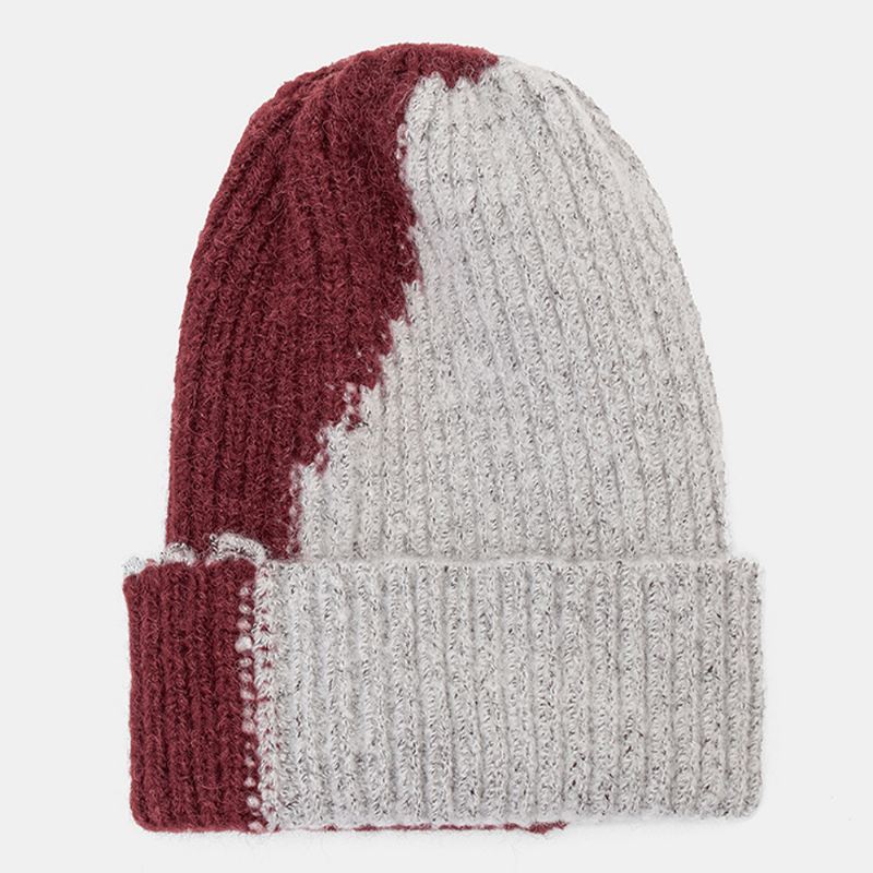 Unisex Vinterfarvematchende Enkel Strikhue Udendørs Casual All-match Elastik Ørebeskyttelse Varm Beanie Hat