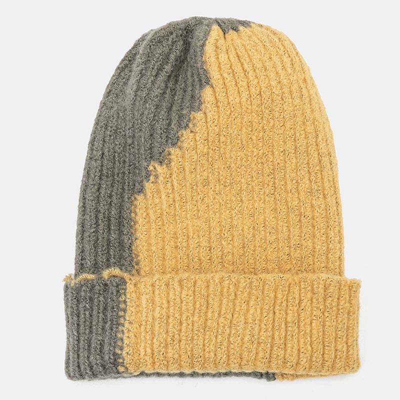 Unisex Vinterfarvematchende Enkel Strikhue Udendørs Casual All-match Elastik Ørebeskyttelse Varm Beanie Hat