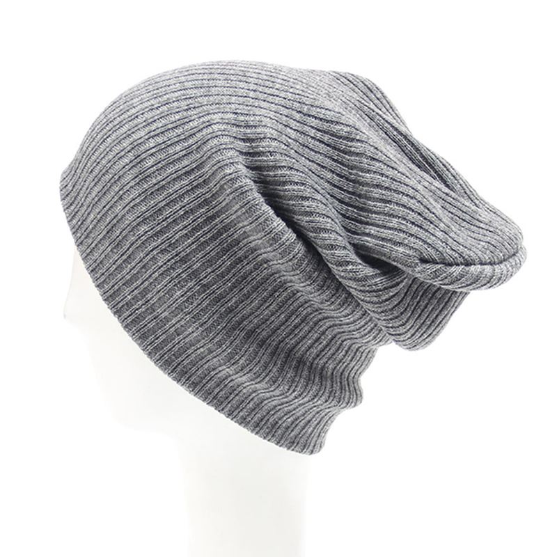 Vinter Casual Strikket Varm Skullies Beanies Hatte Høj Elastisk Mænd Kvinder Hat