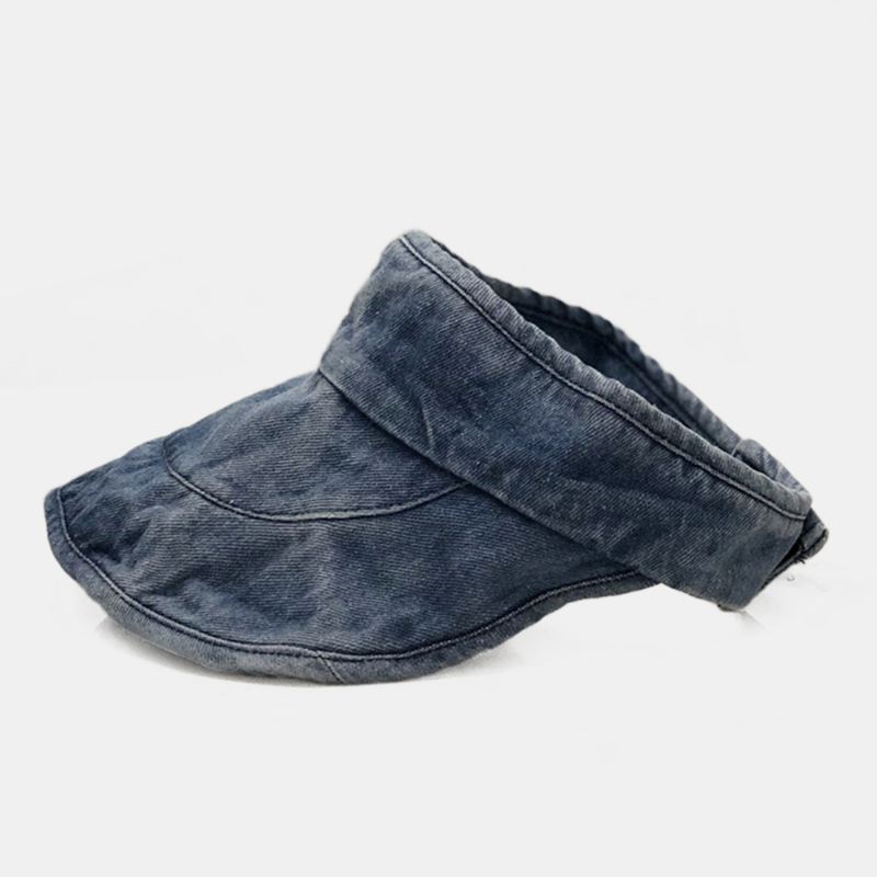 Washed Denim Top Hat Solbeskyttelse Åndbar Justerbar