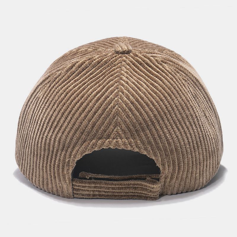 Womne Corduroy Warm M Badge Solvisor All-match Casual Baseballhat