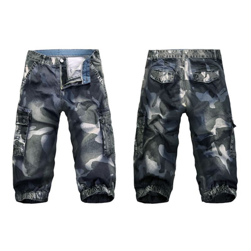 Casual Camo Joggerbukser Med Flere Lommer Korte Jeans