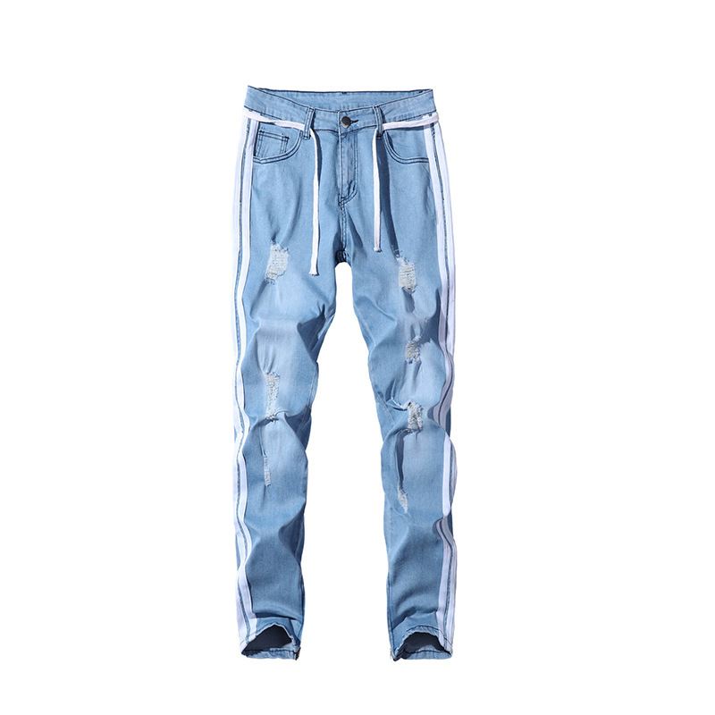 Denim Ripped Slim Fit Street Pants Til Mænd