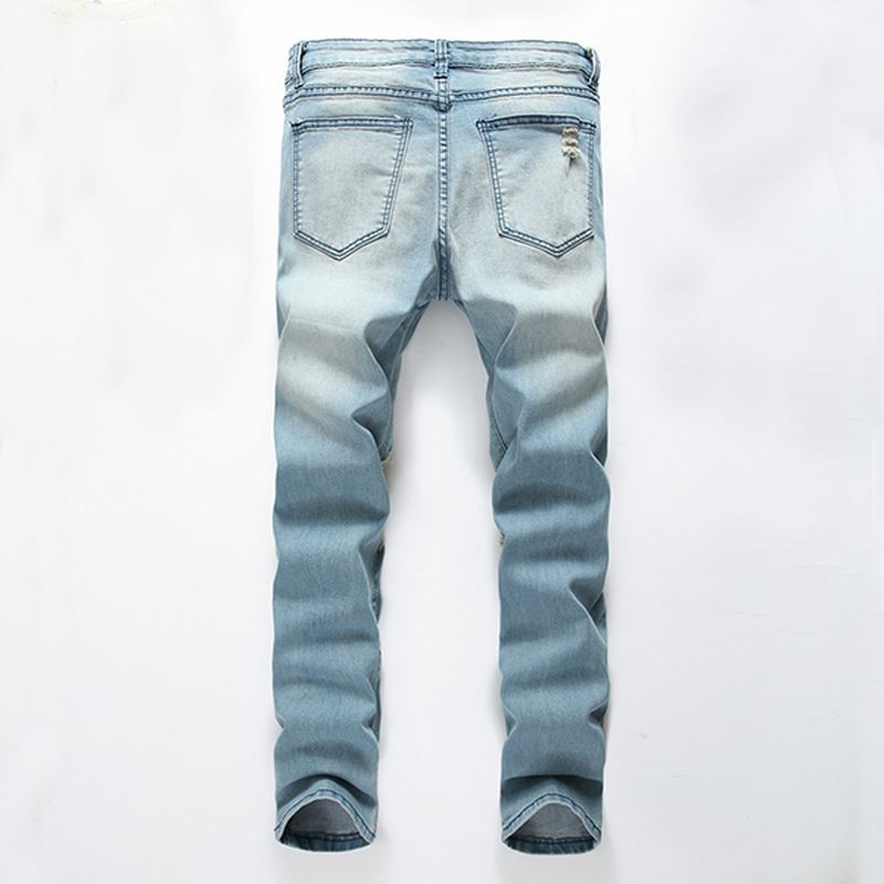 Herre Huller Mode Casual Lige Ben Jeans Vintage Lyseblå Denimbukser