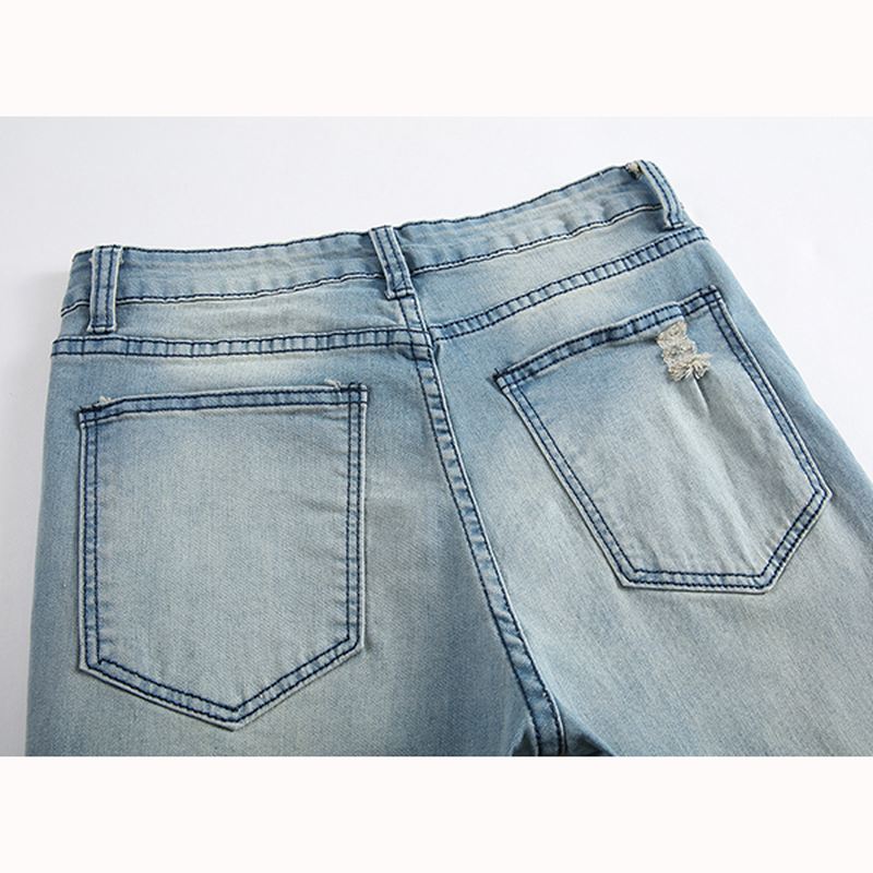 Herre Huller Mode Casual Lige Ben Jeans Vintage Lyseblå Denimbukser