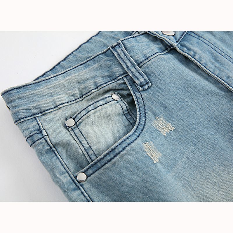 Herre Huller Mode Casual Lige Ben Jeans Vintage Lyseblå Denimbukser