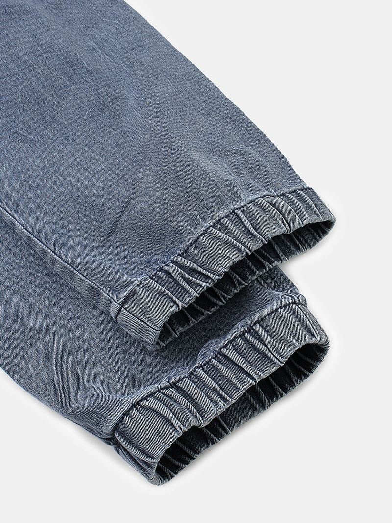 Herre Multi-pocket Casual Elastiske Manchetter Snøre Beam Feet Bukser Jeans