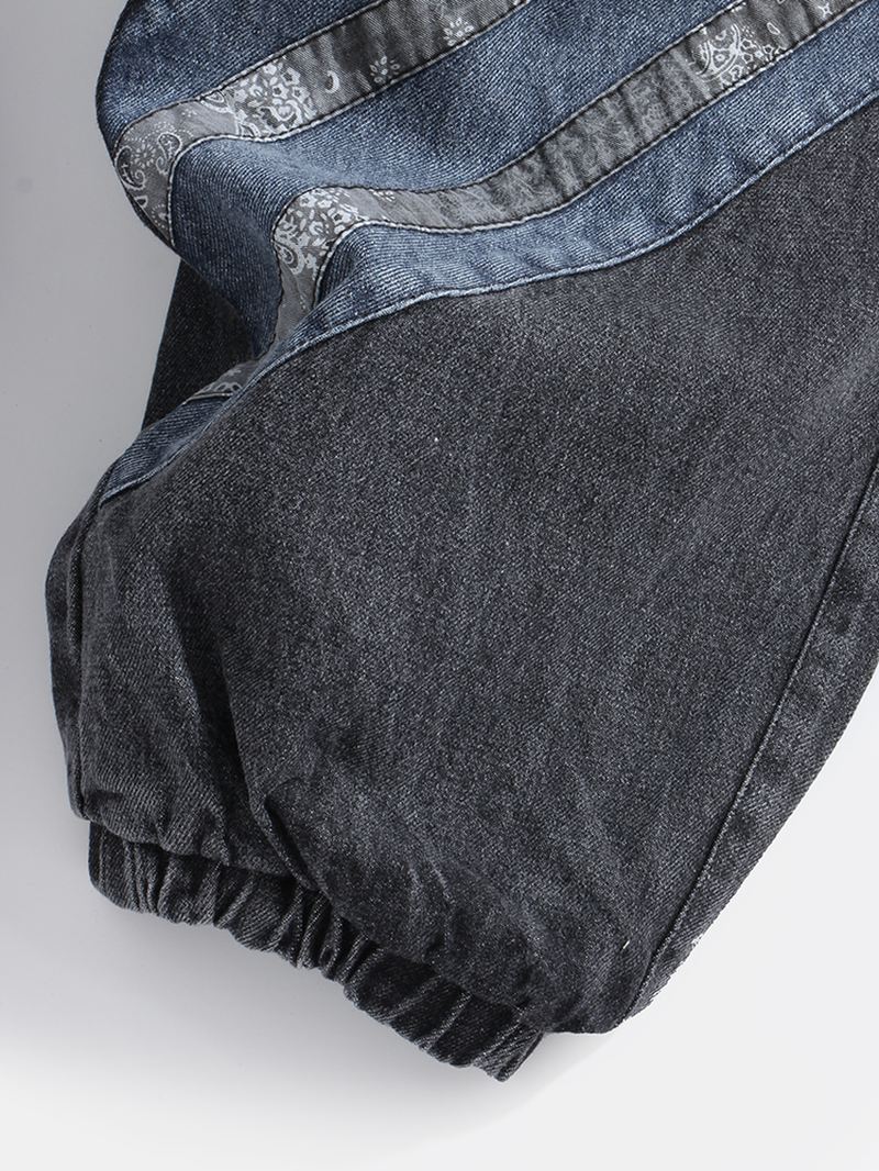 Herre Patchwork Pocket Elastisk Talje Harlan Jeans