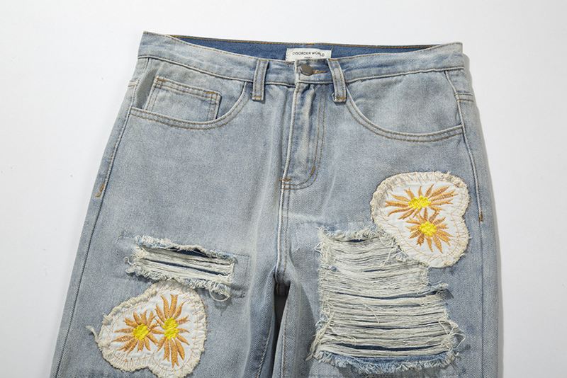 High Street Heavy Hole Patch-broderede Jeans