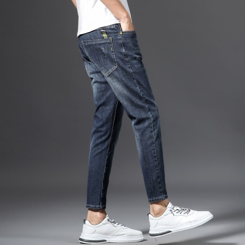 Koreansk Stil Mænds Cropped Jeans Slanke Fødder