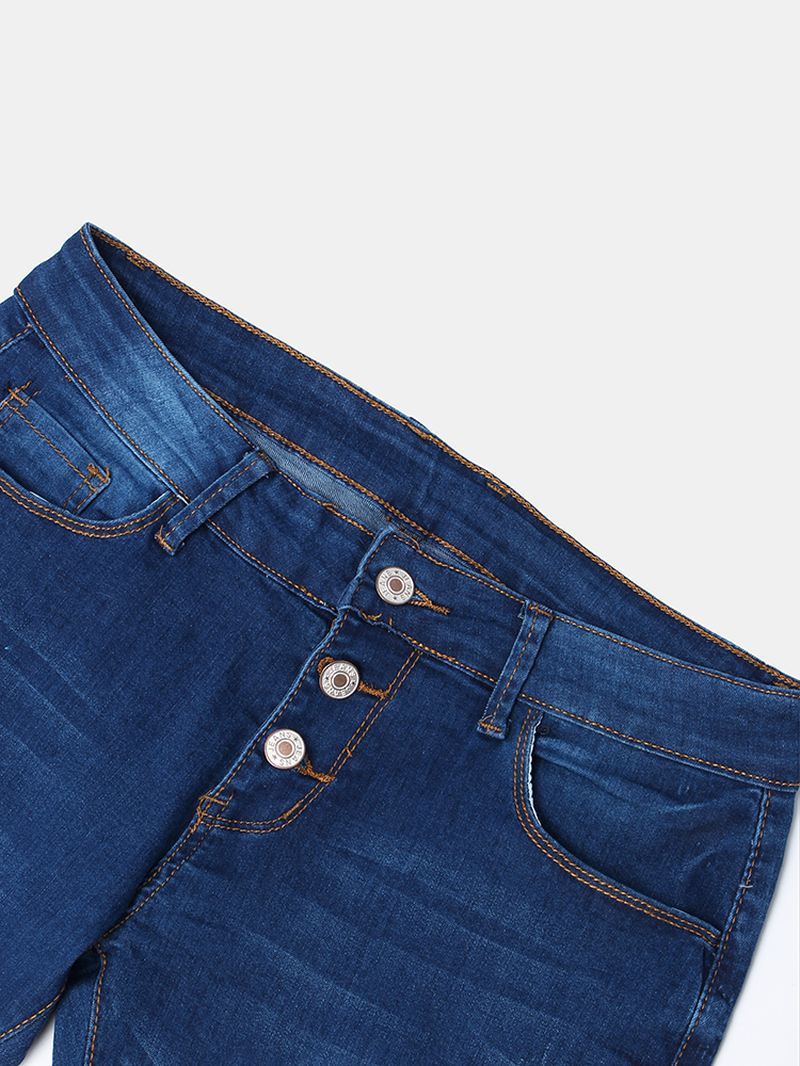 Kvinder Lommeknap Denim Casual Bell-bottoms Jeans