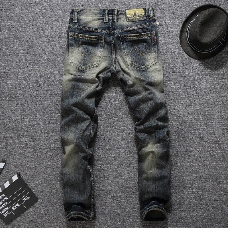 Mænd Jeans Vintage Retro Stil Slim Fit Rippede Jeans Homme Balplein Brand Jeans Mænd Cotton Denim Biker