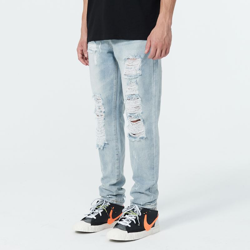 Mænds Løse High Street Rippede Jeans