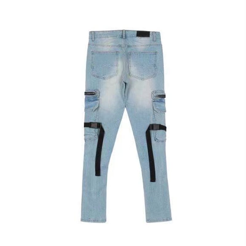 Ødelagte Lynlåsremme Vaskede Distressed Jeans