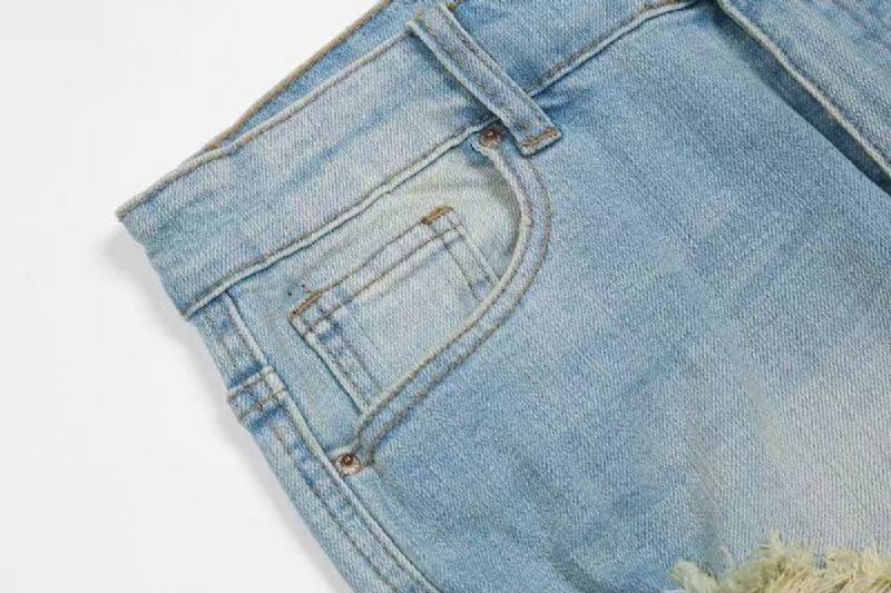 Ødelagte Lynlåsremme Vaskede Distressed Jeans