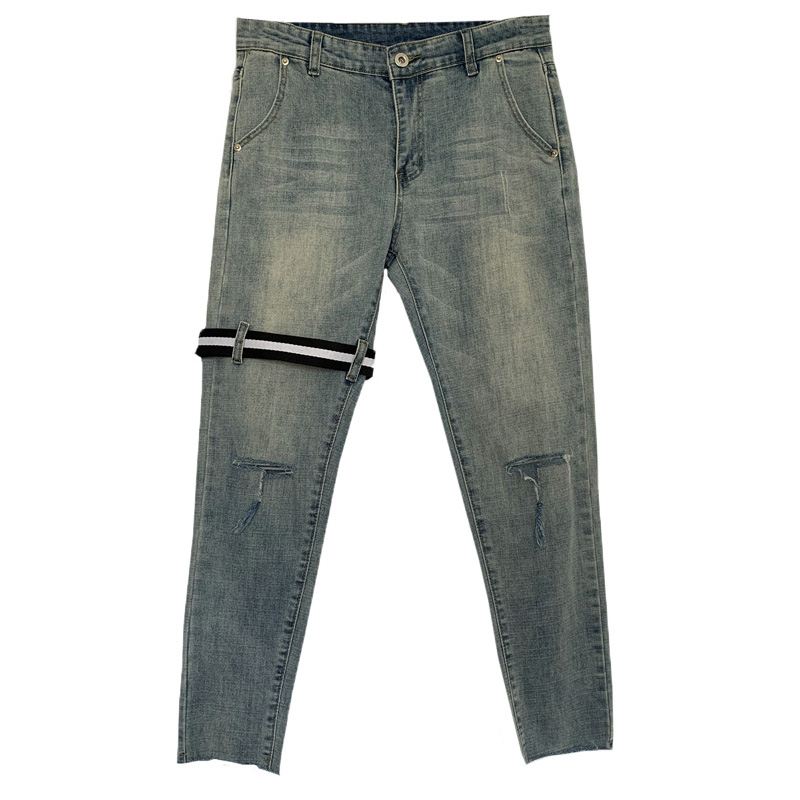 Rippede T-kniv Cut Jeans Cropped Bukser