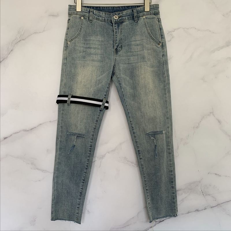 Rippede T-kniv Cut Jeans Cropped Bukser