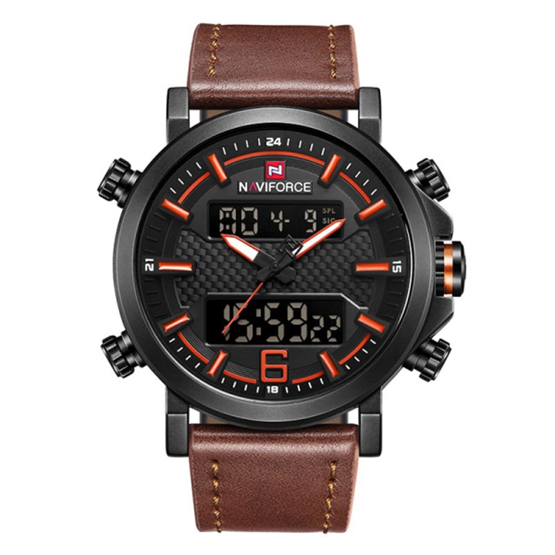 Dual Display Digital Watch Lysende Display Alarm Kalender Udendørs Sport Ur