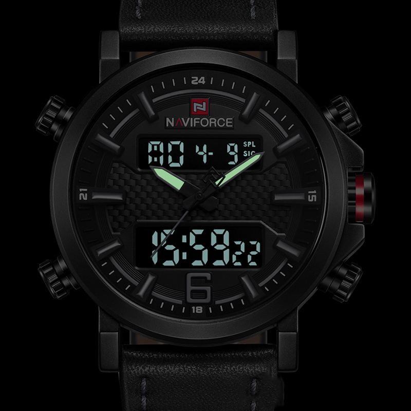 Dual Display Digital Watch Lysende Display Alarm Kalender Udendørs Sport Ur