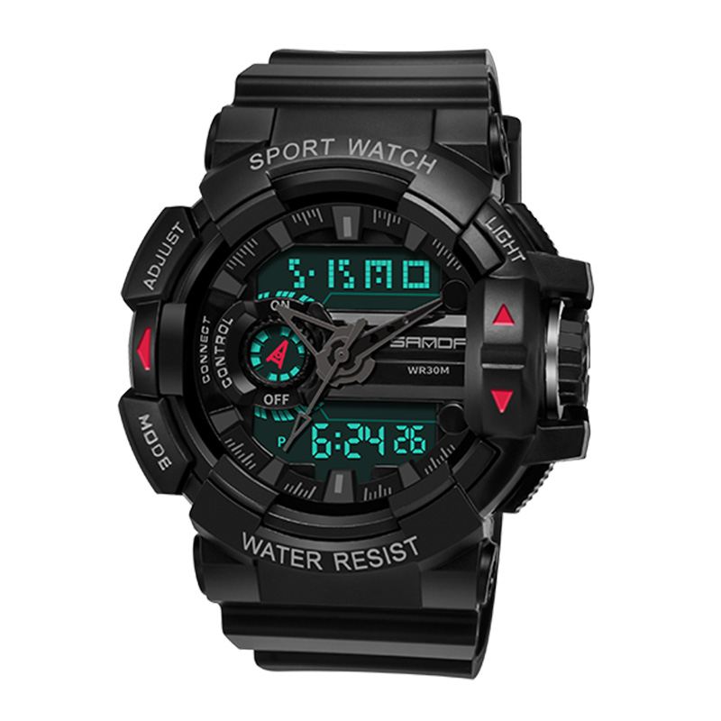 Lysende Display Candar Stopur Herre Mode Sport Watch Dual Display Digital Watch