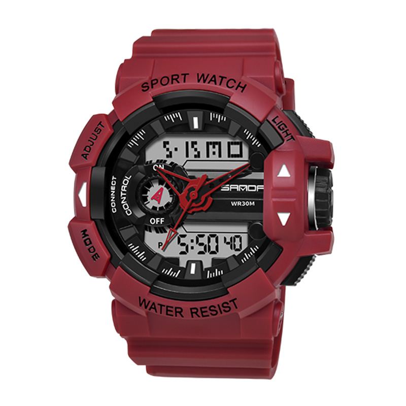 Lysende Display Candar Stopur Herre Mode Sport Watch Dual Display Digital Watch