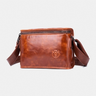 Ægte Læder Anti-tyveri Slidstærkt 7.9 Tommer Ipad Vintage Firkantet Taske Crossbody Taske Skuldertaske