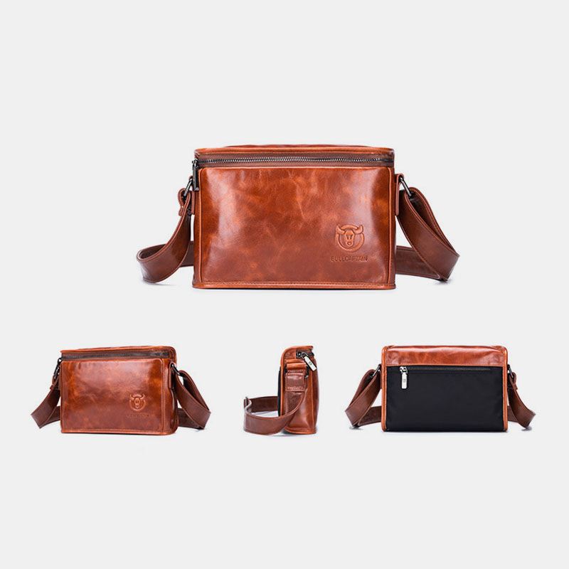 Ægte Læder Anti-tyveri Slidstærkt 7.9 Tommer Ipad Vintage Firkantet Taske Crossbody Taske Skuldertaske