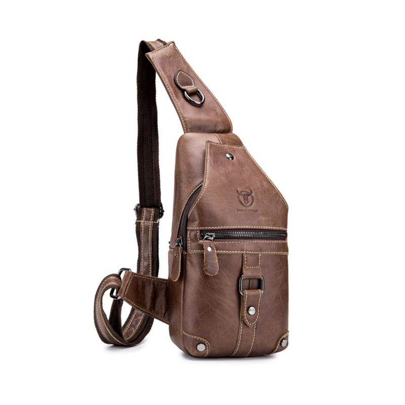 Ægte Læder Casual Brysttaske Skulder Crossbody Taske